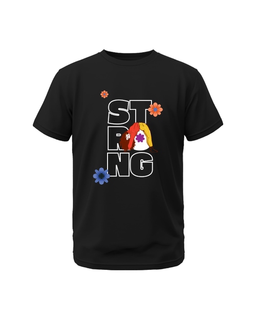 Strong Women GB Pima Round Neck T-Shirt Black